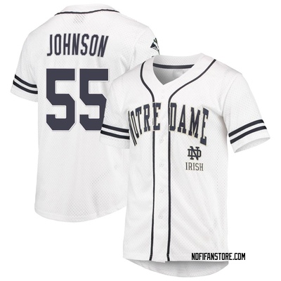 Men's Davis Johnson Notre Dame Fighting Irish Replica Colosseum /Navy Free Spirited Baseball Jersey - White