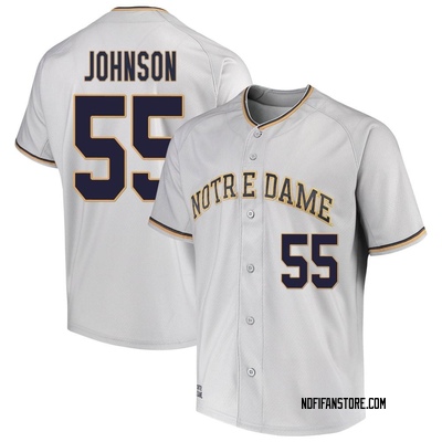 Men's Davis Johnson Notre Dame Fighting Irish Replica Performance Baseball Jersey - Gray