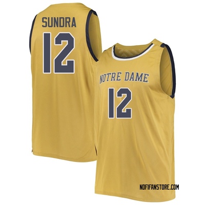 Men's Garrett Sundra Notre Dame Fighting Irish Replica Basketball Jerseys - Gold