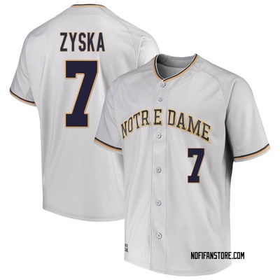 Men's Jack Zyska Notre Dame Fighting Irish Replica Performance Baseball Jersey - Gray