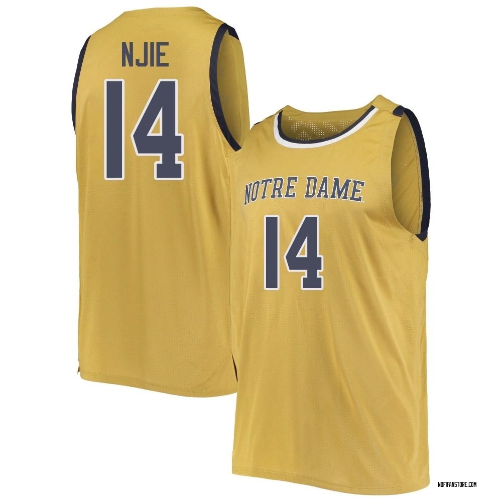 Men's Kebba Njie Notre Dame Fighting Irish Replica Basketball Jerseys - Gold