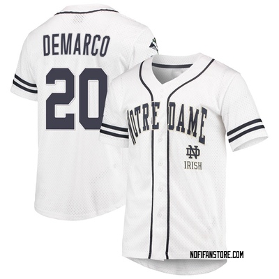 Men's Nick DeMarco Notre Dame Fighting Irish Replica Colosseum /Navy Free Spirited Baseball Jersey - White