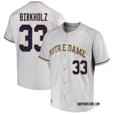 Men's Radek Birkholz Notre Dame Fighting Irish Replica Performance Baseball Jersey - Gray