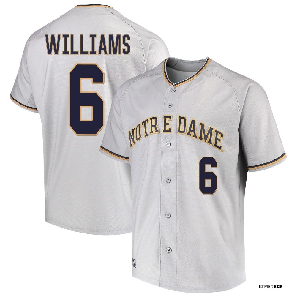 Men's TJ Williams Notre Dame Fighting Irish Replica Performance Baseball Jersey - Gray
