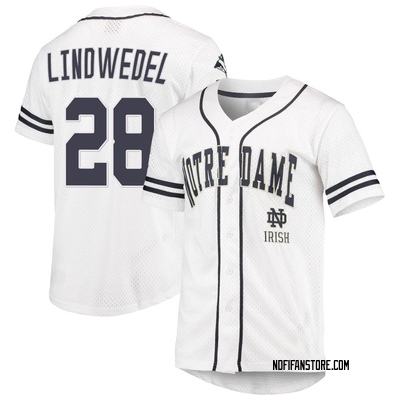 Men's Tony Lindwedel Notre Dame Fighting Irish Replica Colosseum /Navy Free Spirited Baseball Jersey - White