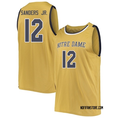 Men's Tony Sanders Jr. Notre Dame Fighting Irish Replica Basketball Jerseys - Gold
