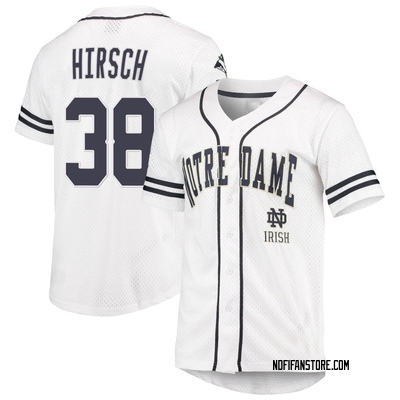 Men's Xavier Hirsch Notre Dame Fighting Irish Replica Colosseum /Navy Free Spirited Baseball Jersey - White