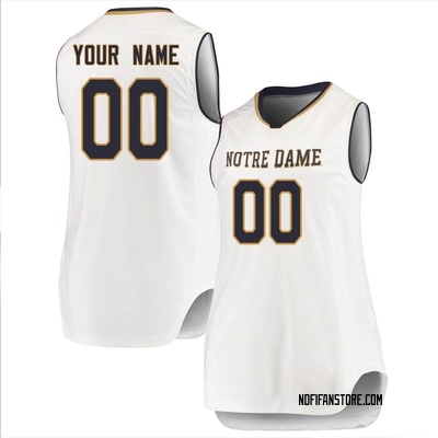 Women's Custom Notre Dame Fighting Irish Replica Basketball Jerseys - White