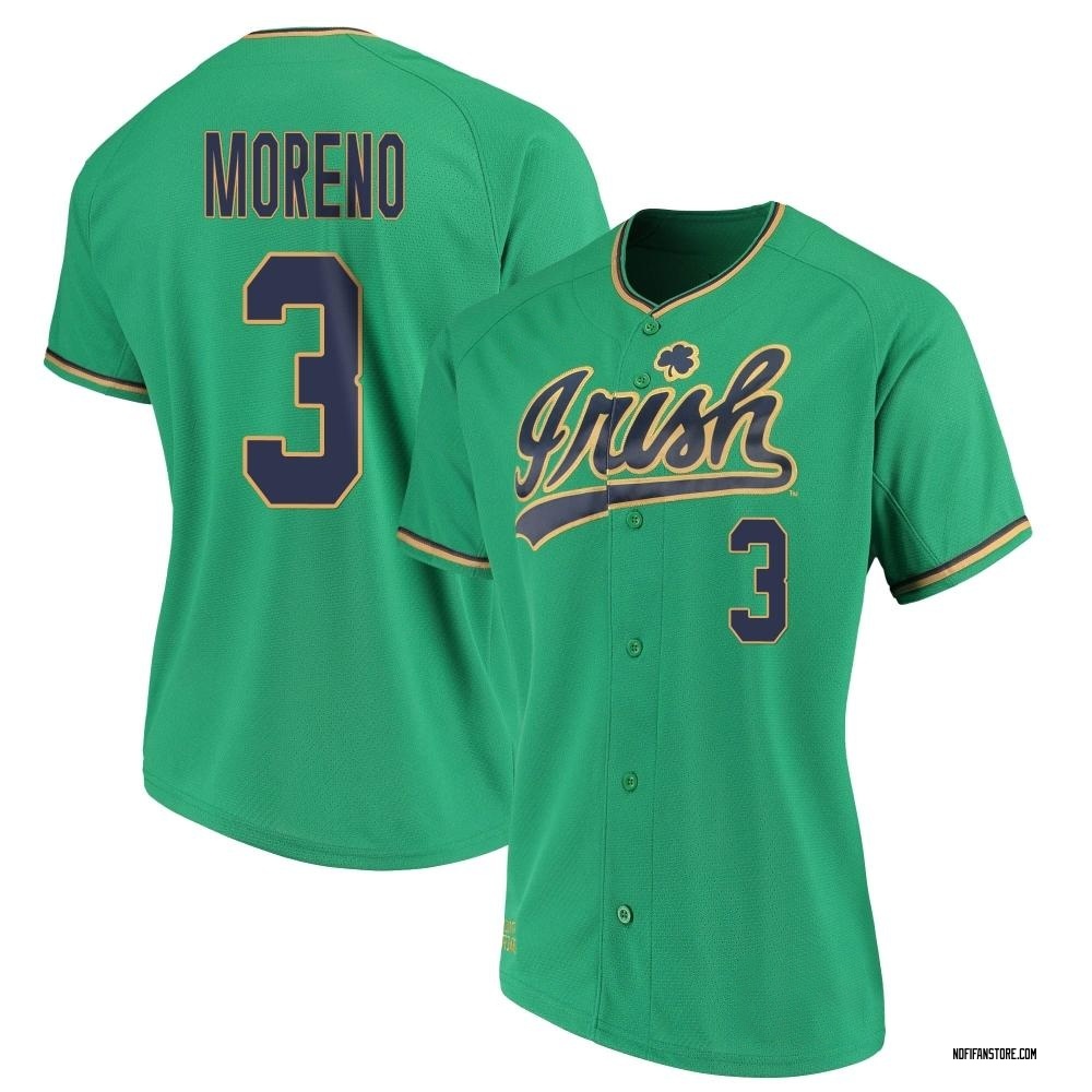 Women's Estevan Moreno Notre Dame Fighting Irish Replica Performance Baseball Jersey - Green