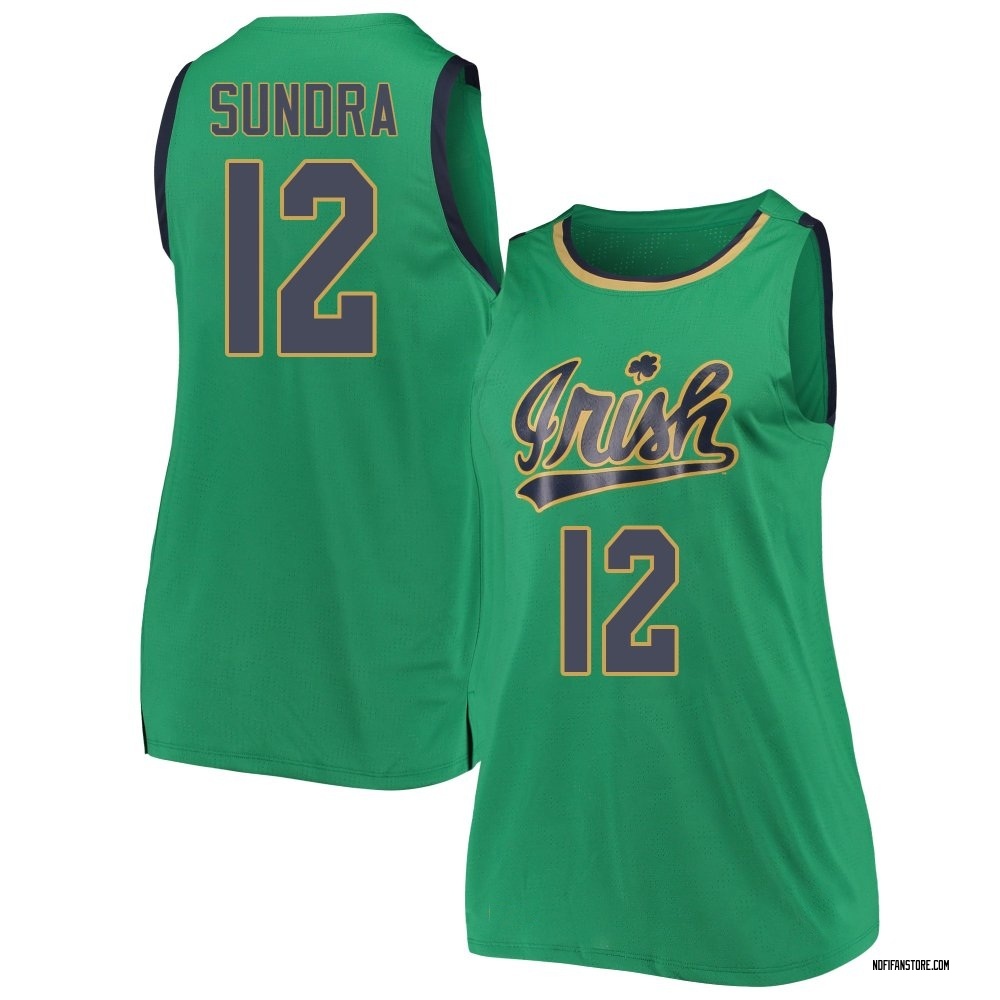 Women's Garrett Sundra Notre Dame Fighting Irish Replica Kelly Basketball Jerseys - Green