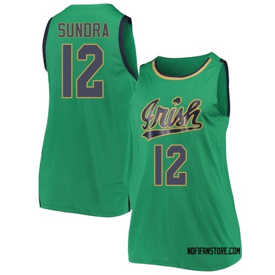 Women's Garrett Sundra Notre Dame Fighting Irish Replica Kelly Basketball Jerseys - Green