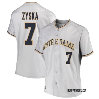Women's Jack Zyska Notre Dame Fighting Irish Replica Performance Baseball Jersey - Gray