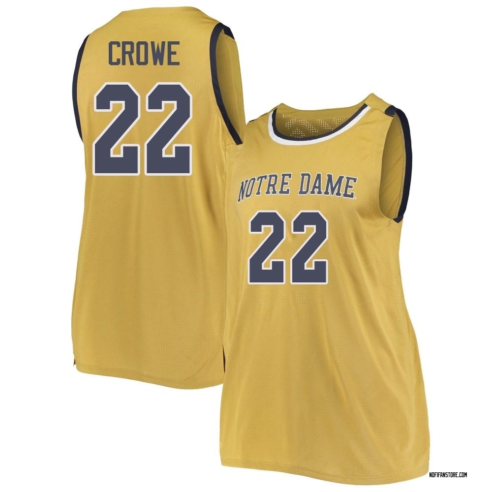 Women's Thomas Crowe Notre Dame Fighting Irish Replica Basketball Jerseys - Gold