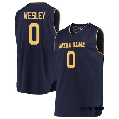 Youth Blake Wesley Notre Dame Fighting Irish Replica Navy/ Basketball Jerseys - Gold