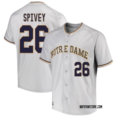 Youth Caden Spivey Notre Dame Fighting Irish Replica Performance Baseball Jersey - Gray