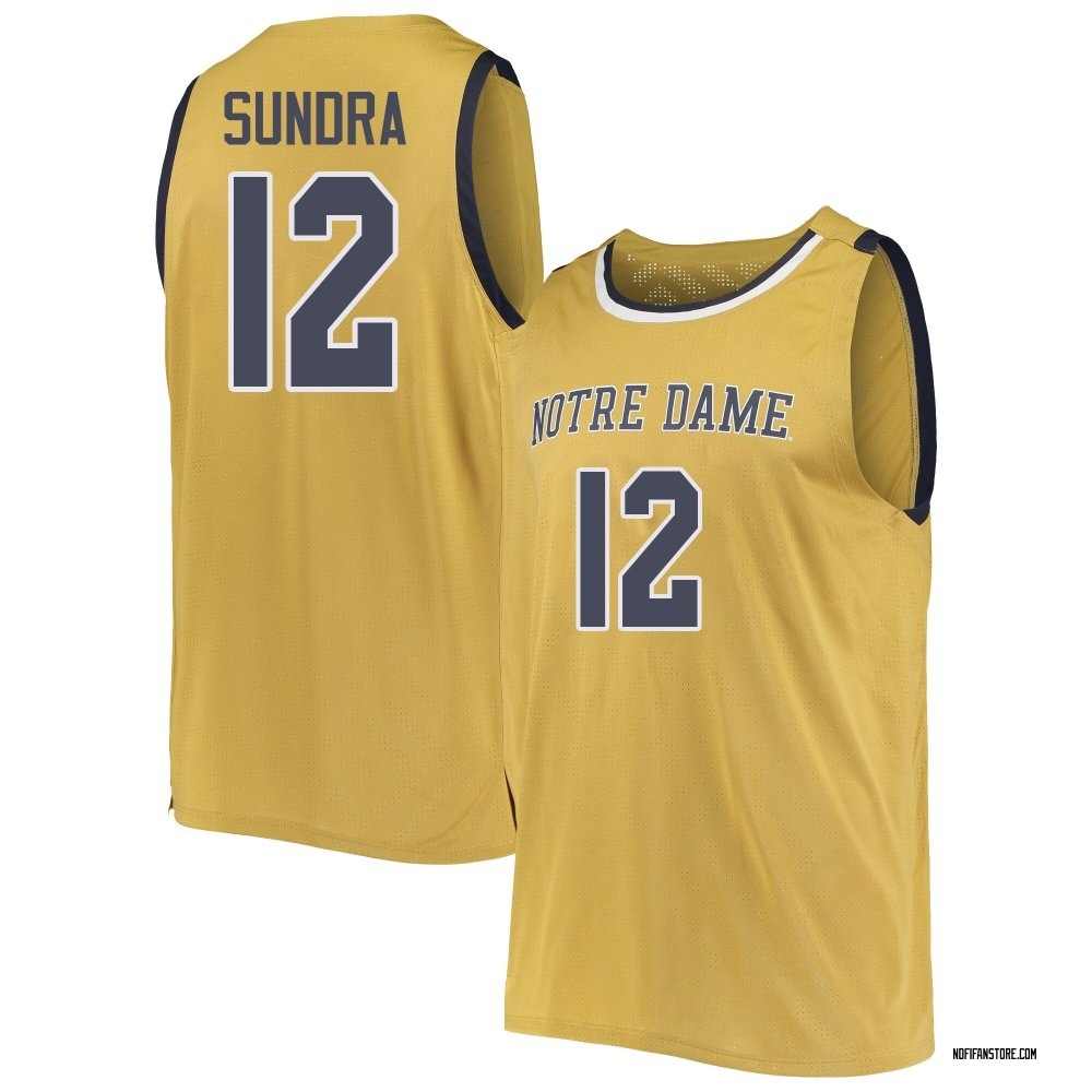 Youth Garrett Sundra Notre Dame Fighting Irish Replica Basketball Jerseys - Gold