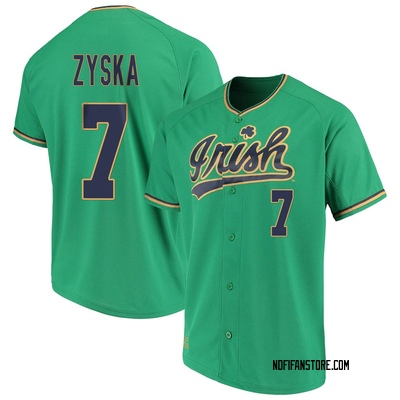 Youth Jack Zyska Notre Dame Fighting Irish Replica Performance Baseball Jersey - Green