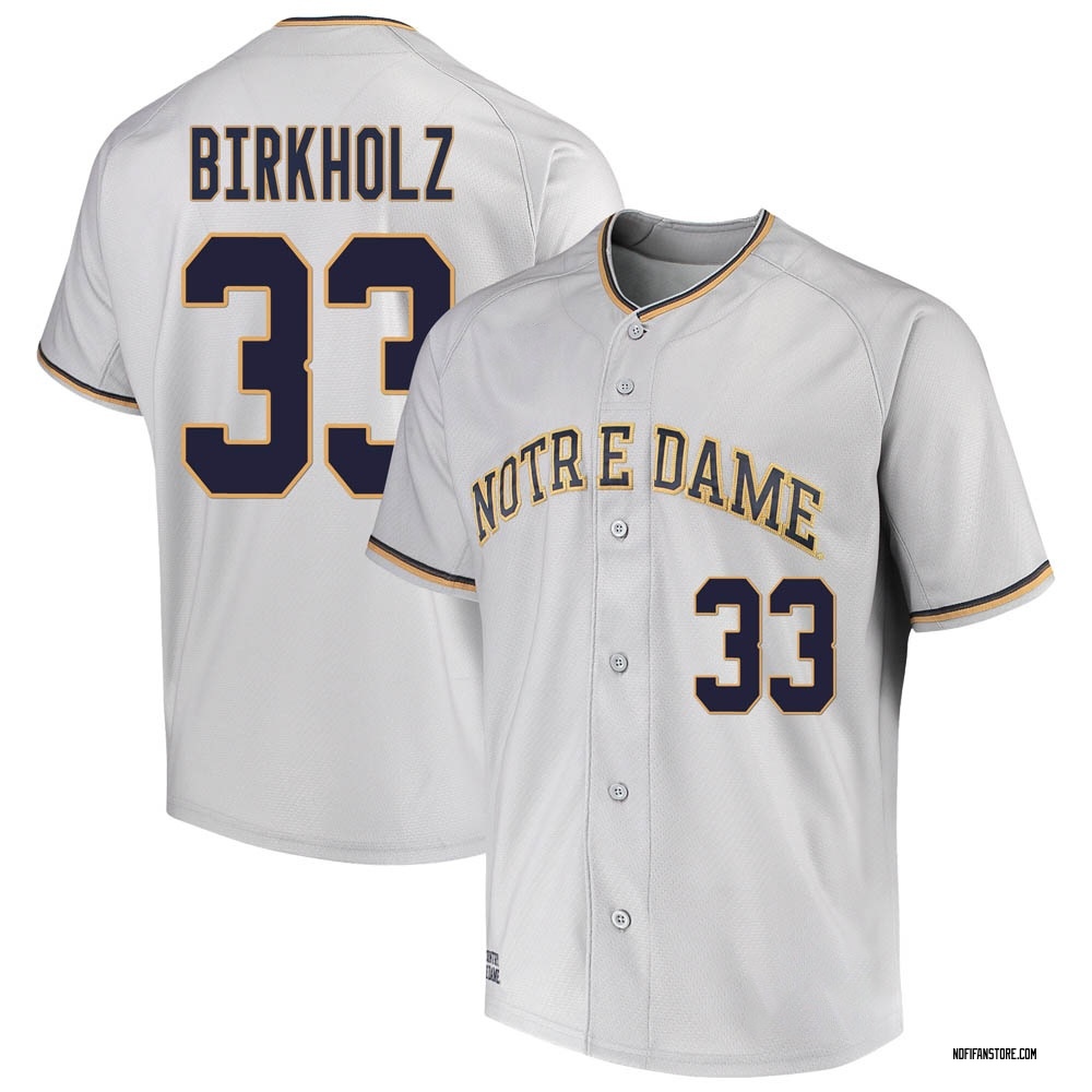Youth Radek Birkholz Notre Dame Fighting Irish Replica Performance Baseball Jersey - Gray