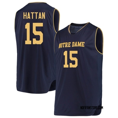 Youth Thomas Hattan Notre Dame Fighting Irish Replica Navy/ Basketball Jerseys - Gold