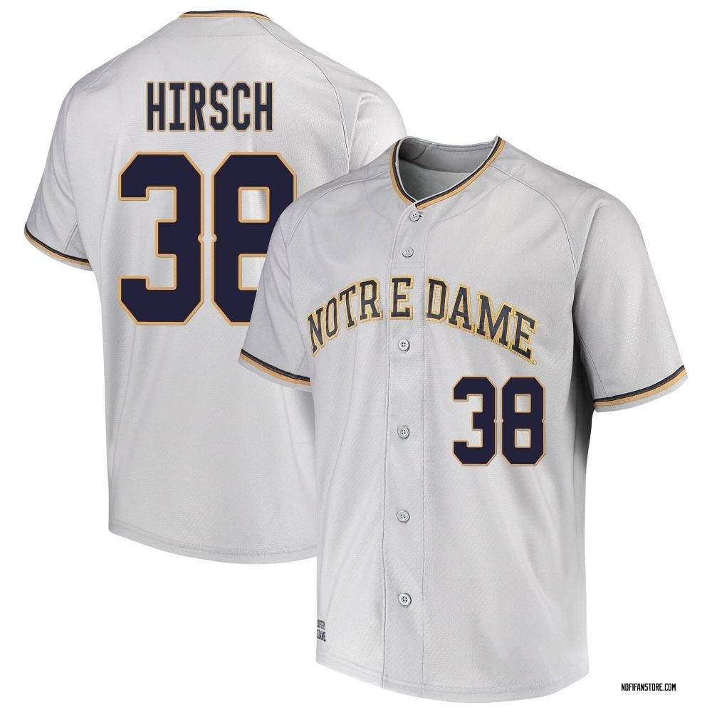 Youth Xavier Hirsch Notre Dame Fighting Irish Replica Performance Baseball Jersey - Gray